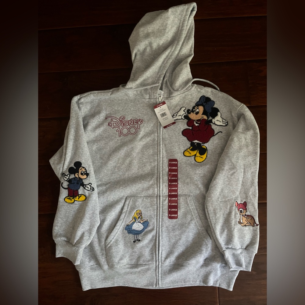 Disney 100 year anniversary Minnie Mouse Full Zip Up Hoodie SZ XL